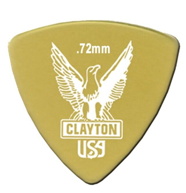 6-Pack Clayton Ultem Gold Rounded Triangle Picks  .72mm