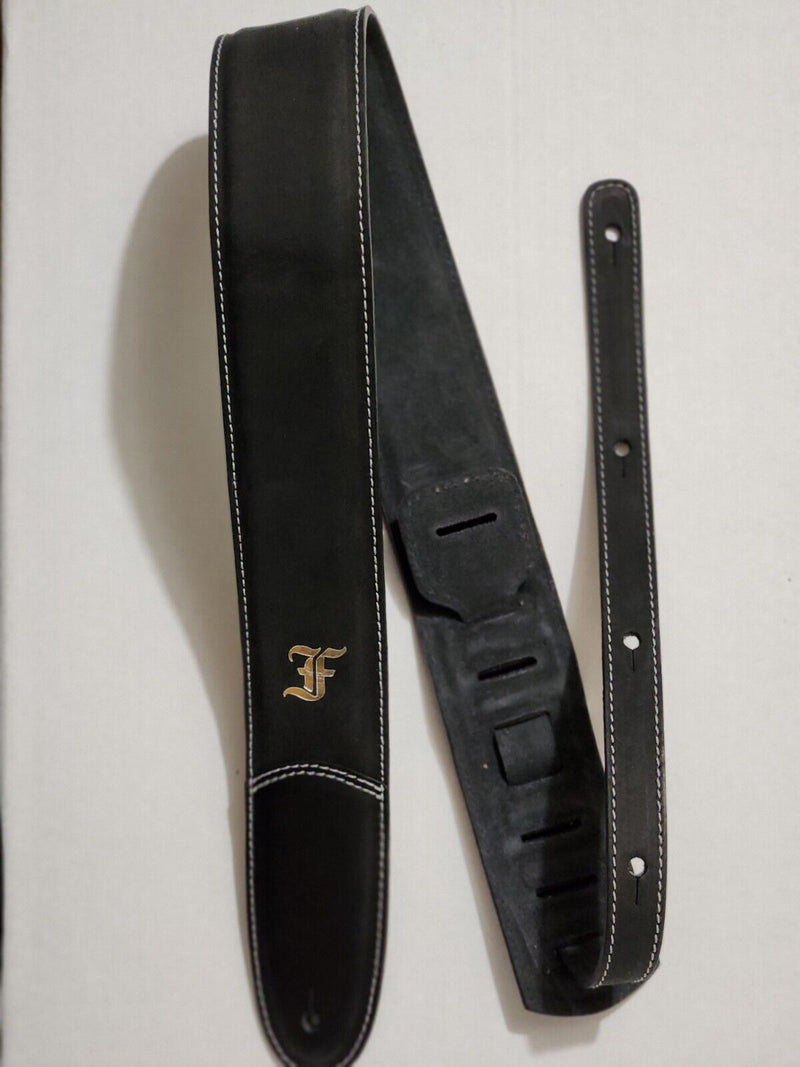 Furch Luxury Leather Guitar Strap - Black