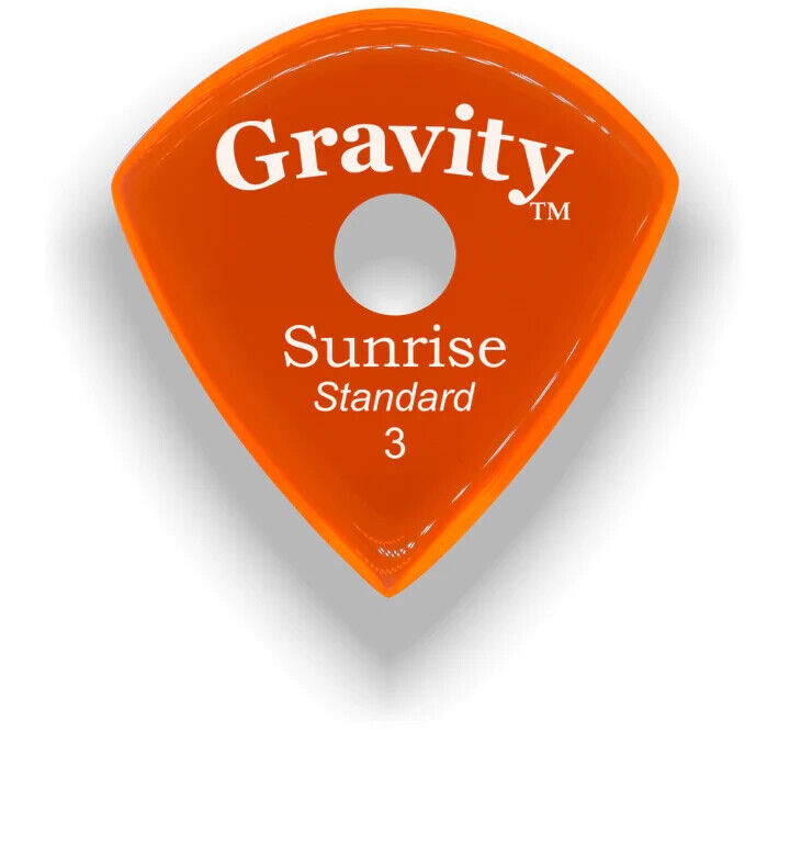 Gravity Sunrise Polished Guitar Pick 3.0mm with Single Round Hole