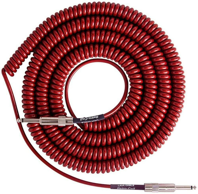 Lava Retro Coil Instrument Cable Metallic Red Straight to Straight -