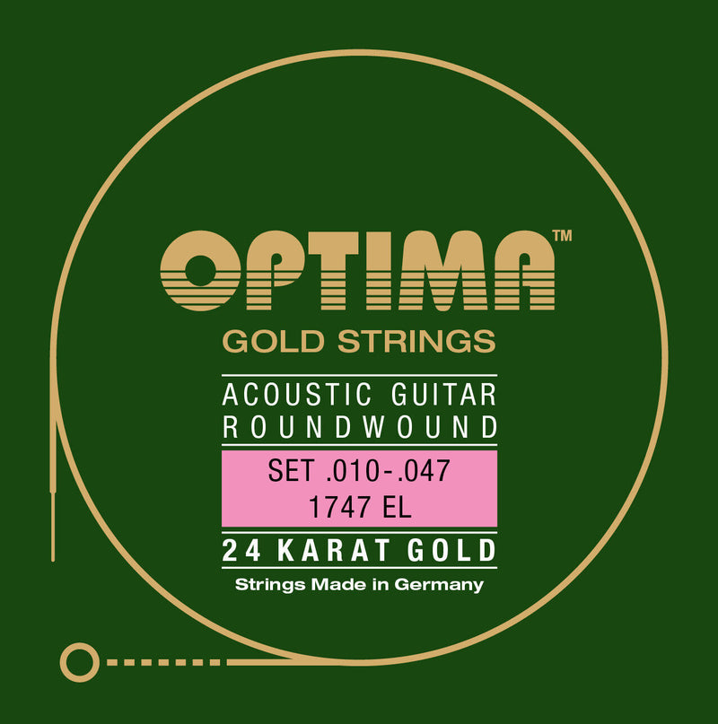Optima 24K Gold Acoustic Guitar Strings Extra Light 10-47