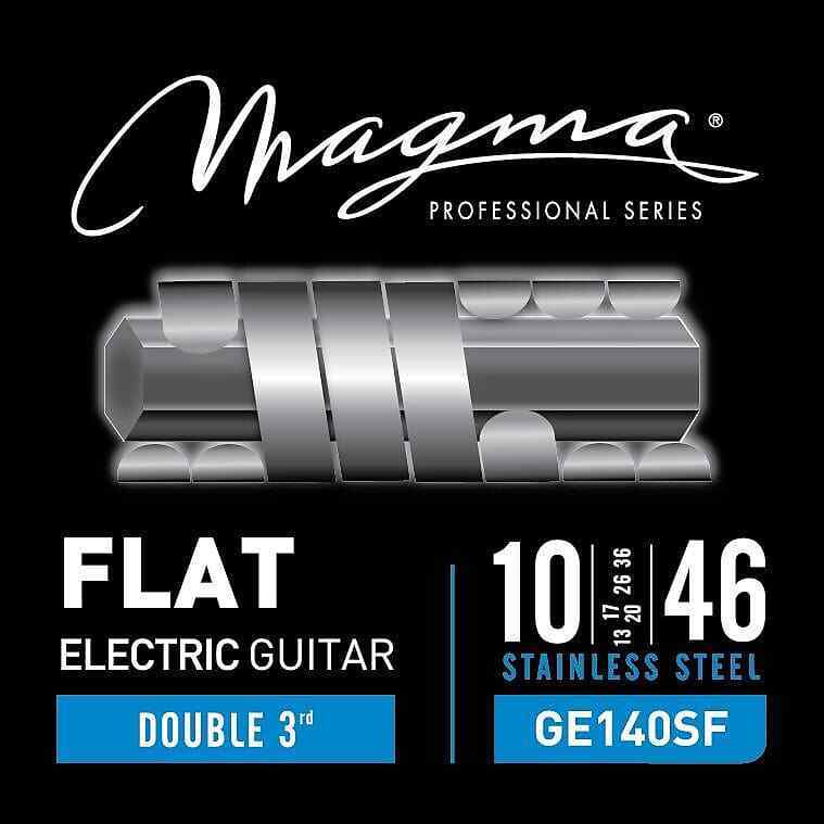 Magma GE140SF Stainless Steel Flatwound Electric Guitar Strings, Light 10-46