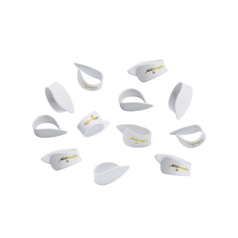 12-Pack D'Addario National  White Thumbpicks  - Medium