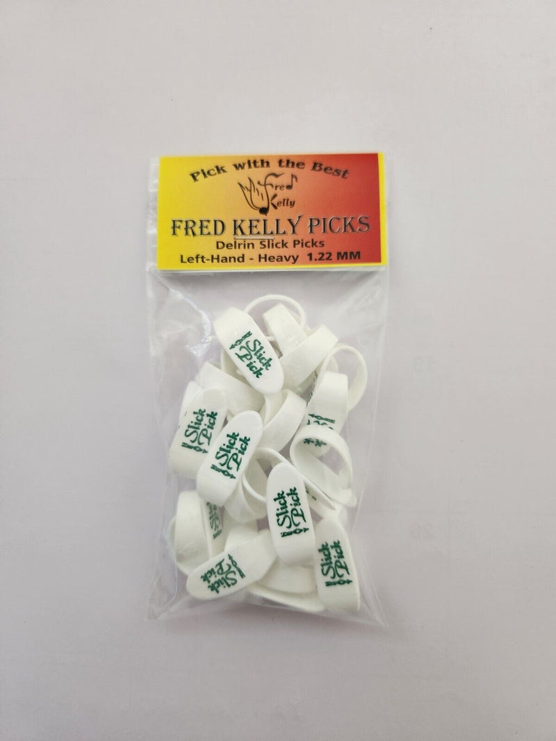 Fred Kelly Thumb Picks Delrin Slick Left Handed Heavy 24 Pack