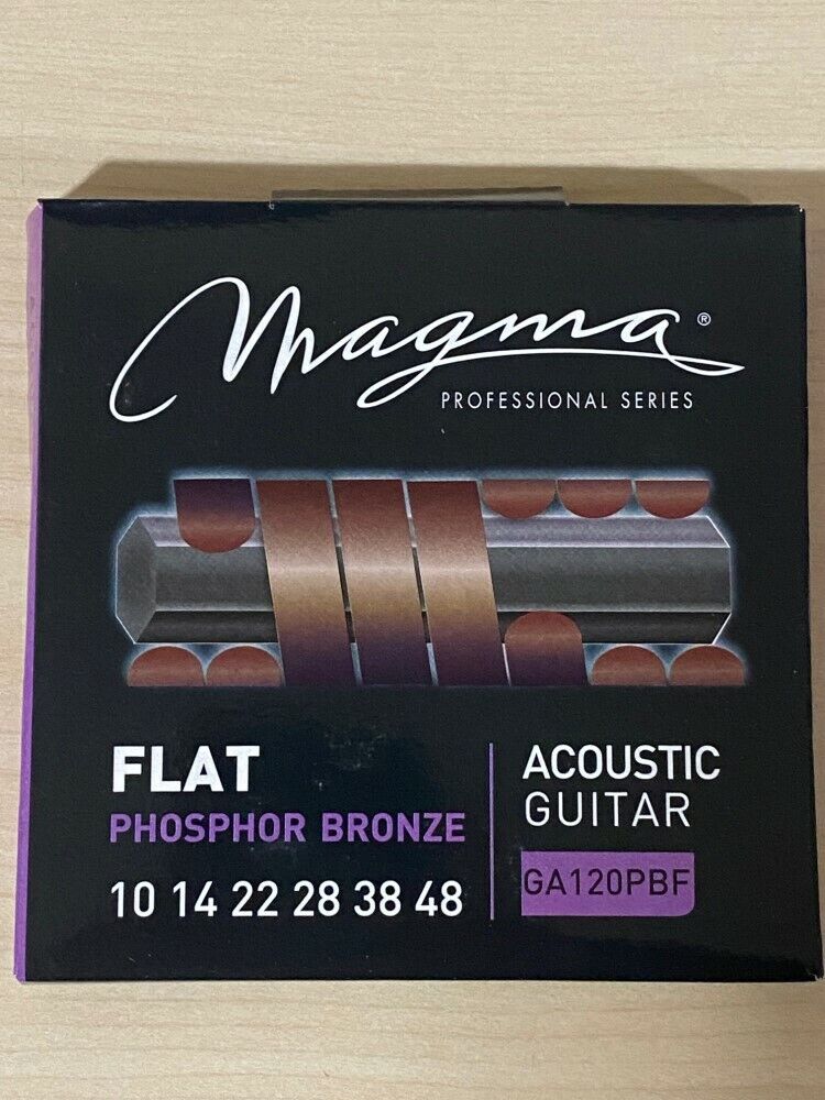 Magma GA120PBF Flat Phosphor Bronze Acoustic Guitar Strings, Light 10-48