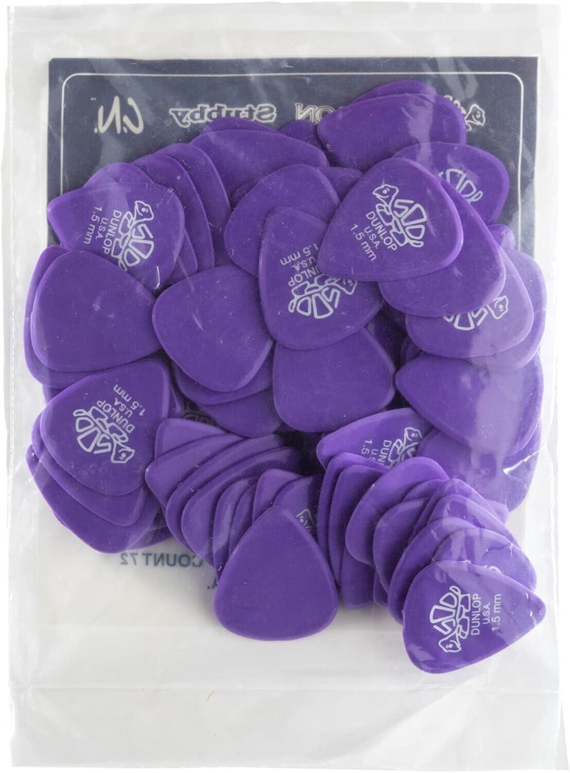 Bag of 72 Dunlop Delrin 500 Picks - 1.5 mm