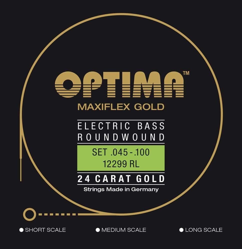 Optima Bow String Optima MAXIFLEX 24K GOLD 4 String Bass Regular Light .045-.100 Short S