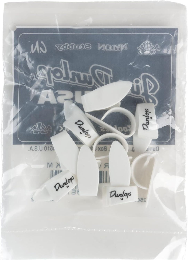 12-Pack of Dunlop White Thumbpicks Medium