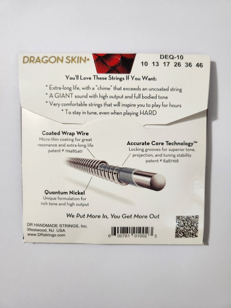 DR Strings Dragon Skin+ Quantum Nickel Coated Electric Guitar Strings - Medium