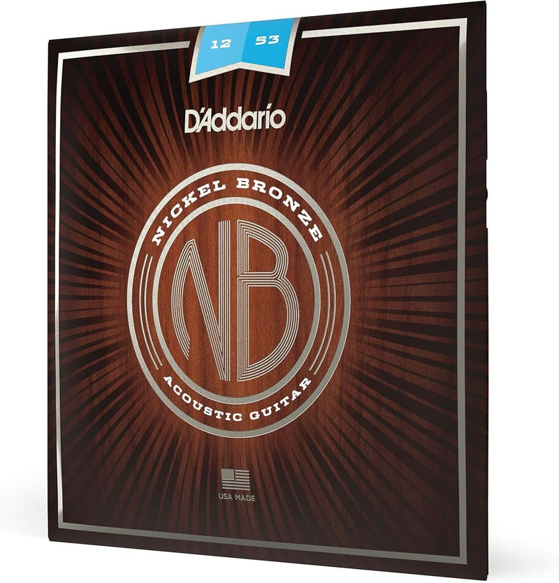 D'Addario Nickel Bronze Light Acoustic Guitar Strings 12-53