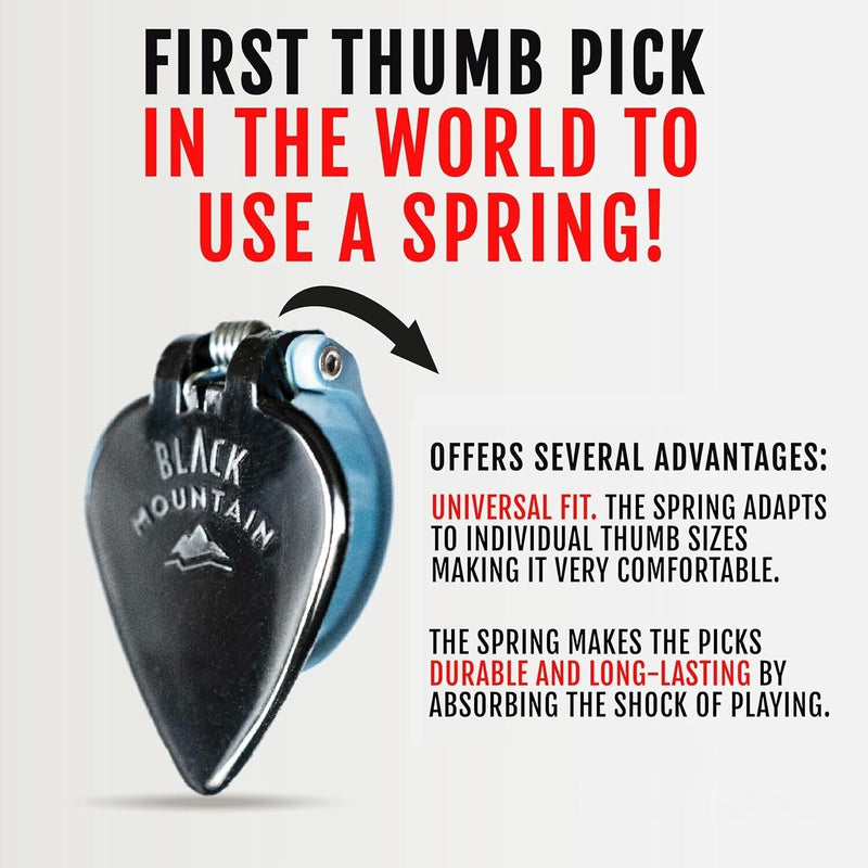 NEW Black Mountain Thumb Picks SET OF 3 - MEDIUM GAUGE