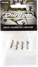 4-Pack of Dunlop White Thumbpicks Medium