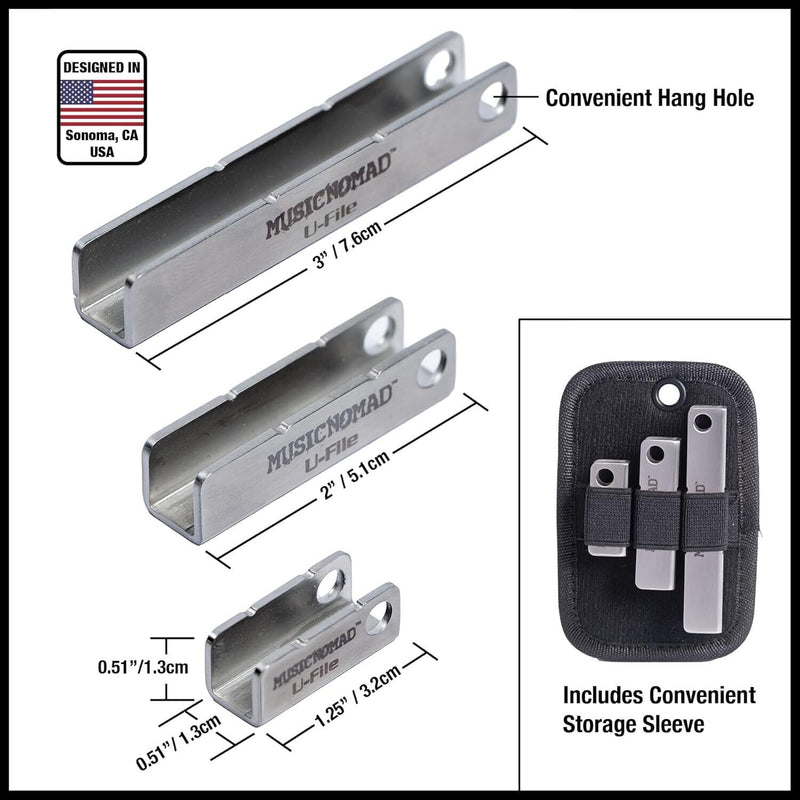 Music Nomad Fret Leveler - Diamond U-File for Leveling Single Guitar Frets MN813