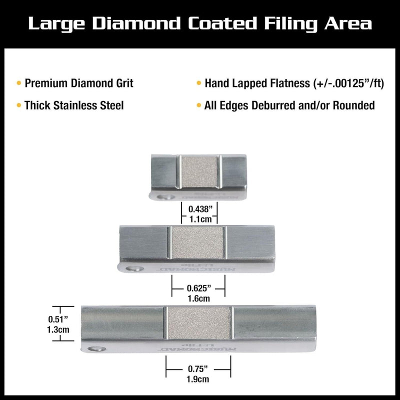 Music Nomad Fret Leveler - Diamond U-File for Leveling Single Guitar Frets MN813