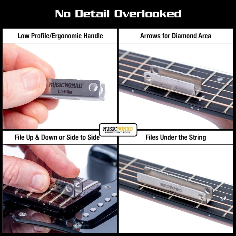 Music Nomad Fret Leveler - Diamond U-File for Leveling Single Guitar Frets MN813