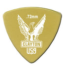 6-Pack Clayton Ultem Gold Rounded Triangle Picks  .72mm
