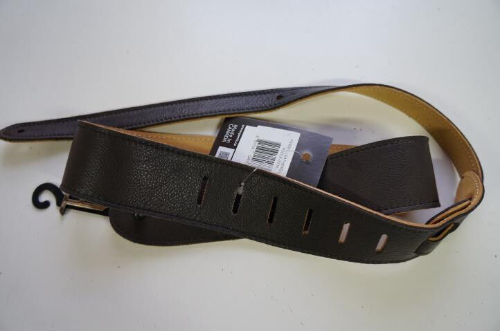 Perris Leather 2" Leather Guitar Strap Brown with Stitching P20DX-2039