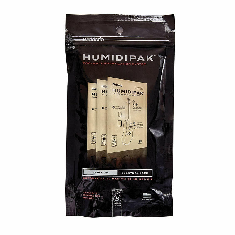 D'Addario Humidipak Maintain Two-Way Humidification System Pack of 3 Refills