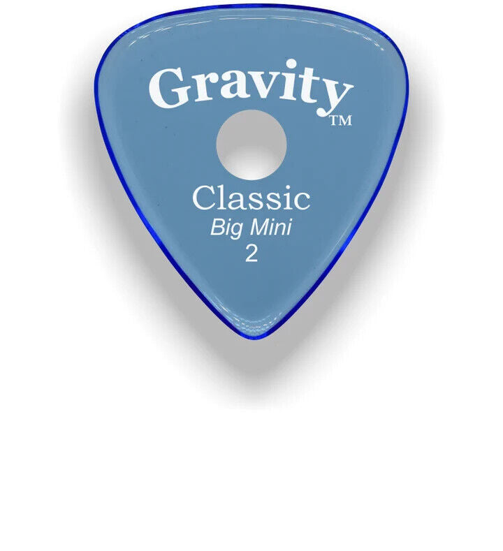 Gravity Classic Polished Big Mini Guitar Pick 2.0mm w Single Round Hole