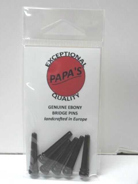 Papas Genuine Ebony Bridge Pins with Paua Dots