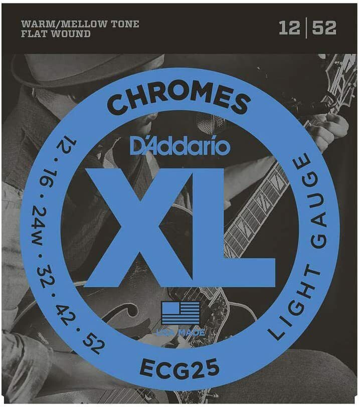D'Addario Chromes Flat Wound Electric Guitar Strings ECG25