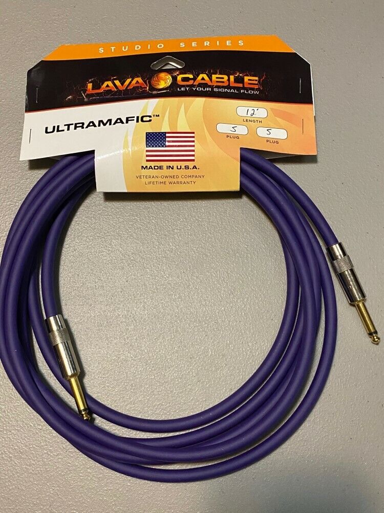 Lava Cable Studio Series Ultramafic Instrument Cable 12' Straight to Straight