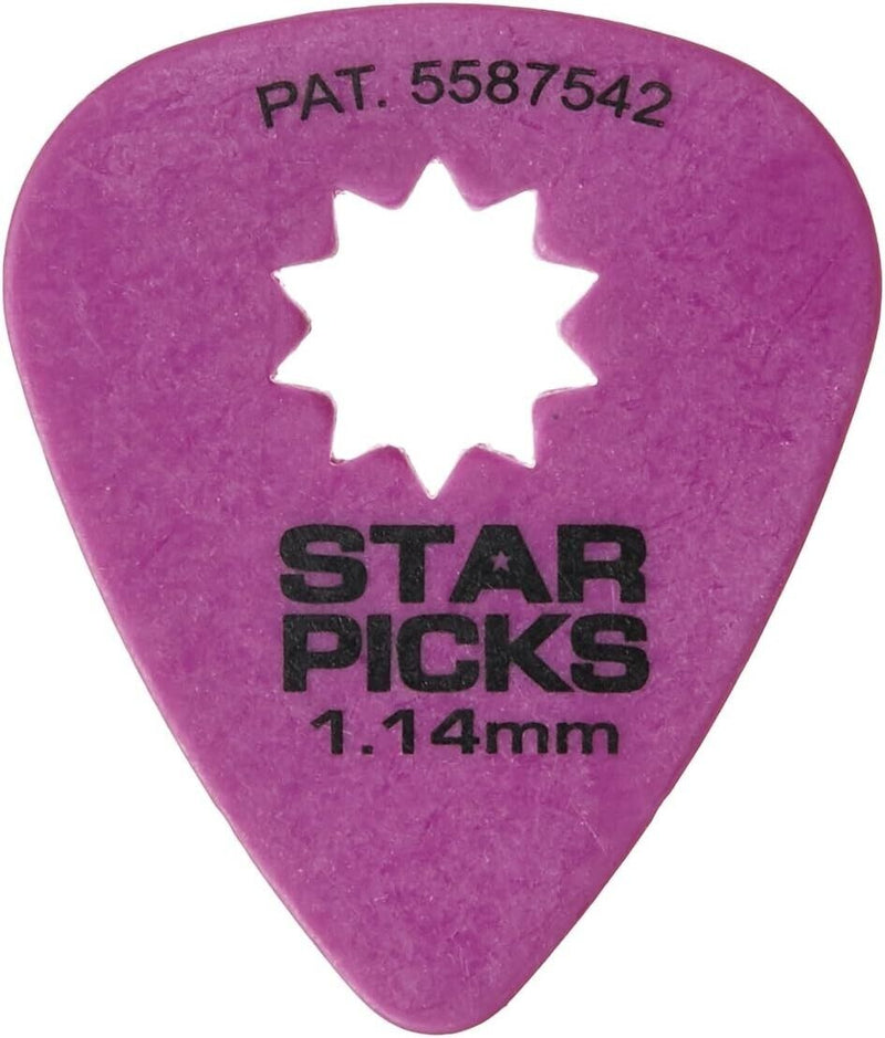 Pack of 8 Everly Star Picks - Purple 1.14mm