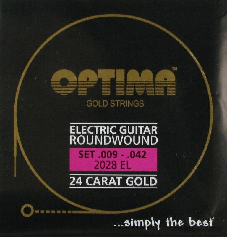 Optima 24 Karat Gold Electric Guitar Strings 9-42 2028.EL