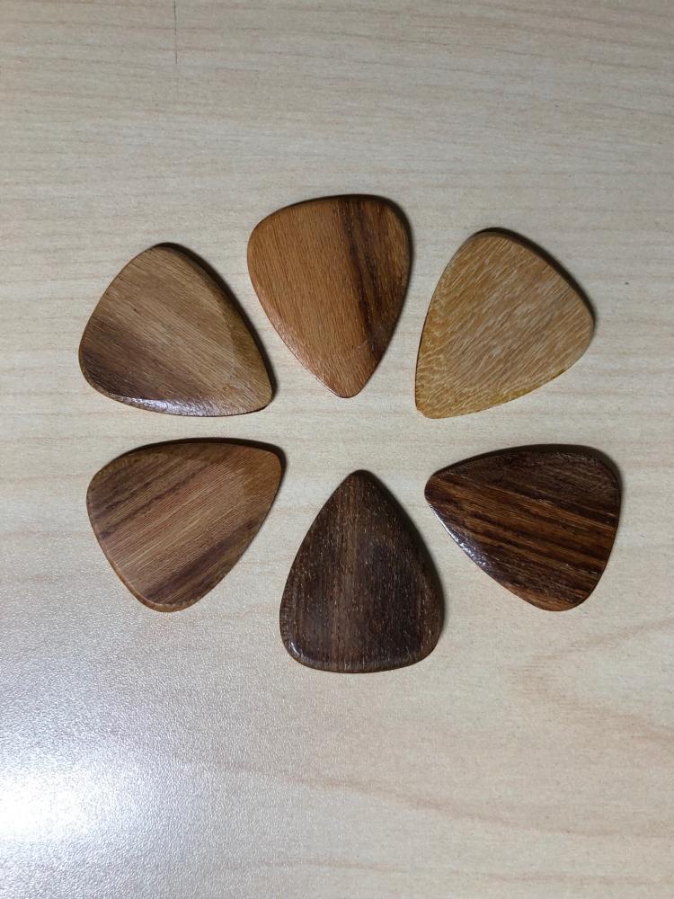 Timber Tones Luxury Wood Guitar Pick Pale Moon Ebony - 3 Pack