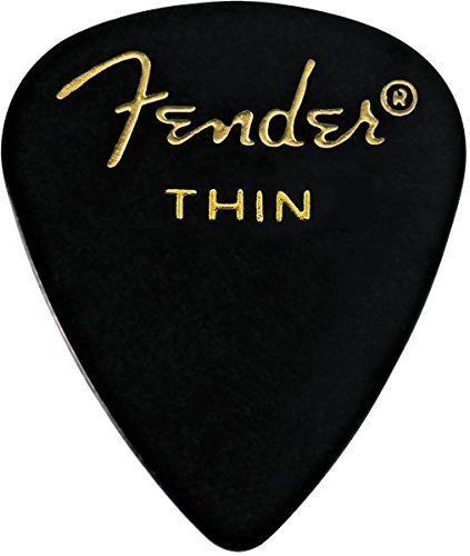 12 Pack of Fender Thin Black Picks - 351TBL