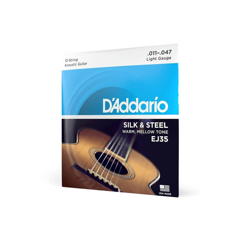 D'Addario EJ35 Silk and Steel Folk Acoustic Guitar Strings - Light Gauge 11-47