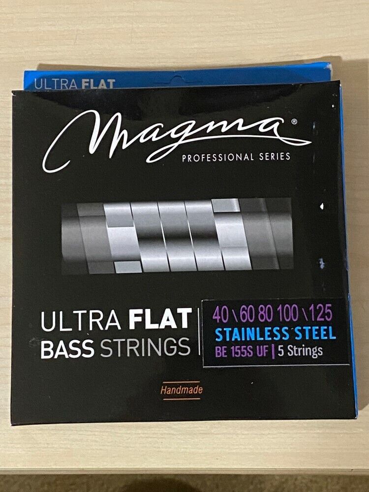 Magma BE155SUF Stainless Steel Ultra Flat 5 String Bass, Light 40-125