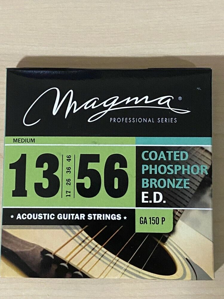Magma GA150P Coated Phosphor Bronze Acoustic Guitar Strings, Medium 13-56