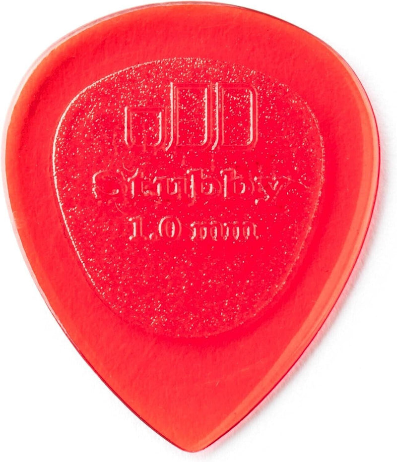 6 Pack of Dunlop Stubby 1.0mm Picks - Red