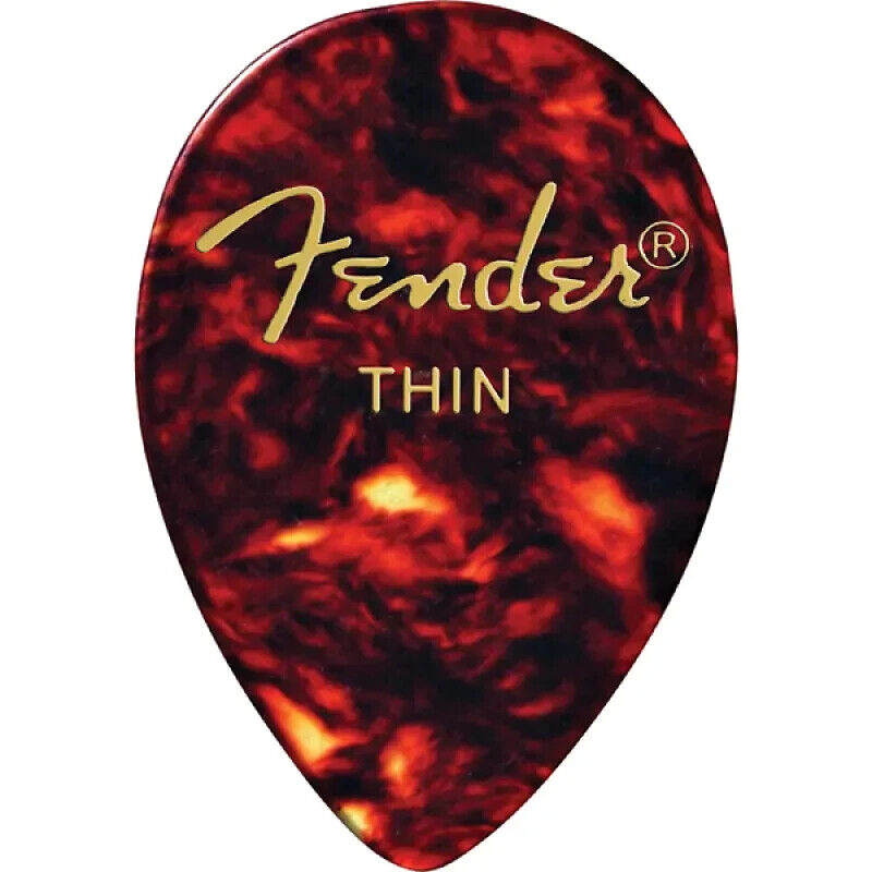 12 Pack Fender 358 Classic Teardrop Shell Picks - Thin