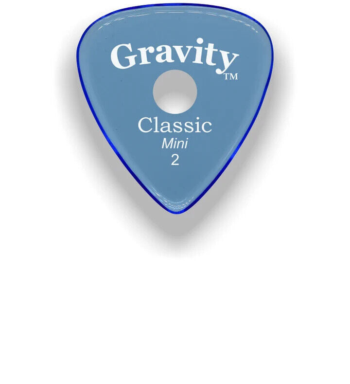 Gravity Classic Master Finish Mini Guitar Pick 2.0mm w Single Round Hole