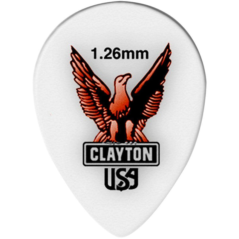 6-Pack of Clayton Acetal Teardrop Picks 1.26mm