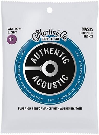 Martin Authentic Acoustic SP Guitar Strings 92/8 Phosphor Bronze MA535 .011-.052