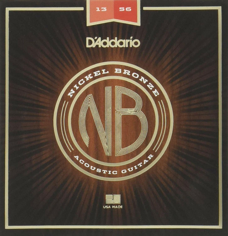 D'Addario Nickel Bronze Medium Acoustic Guitar Strings 13-56