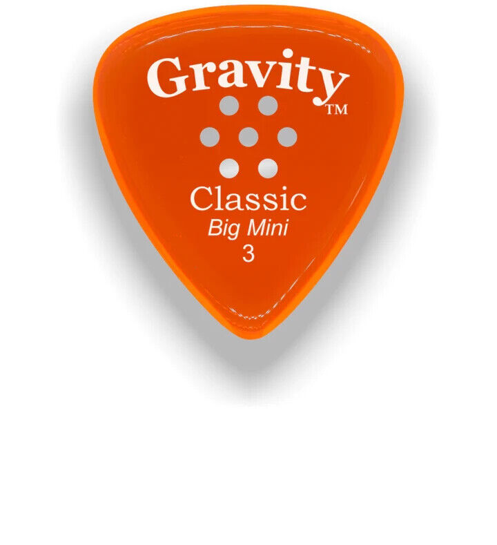 Gravity Classic Polished Big Mini Guitar Pick 3.0mm w Multi-Hole