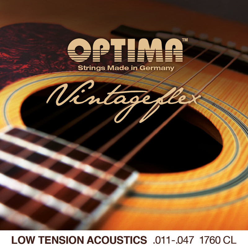 Optima Vintage Flex Low Tension Acoustic Guitar Strings Custom Light 11-47