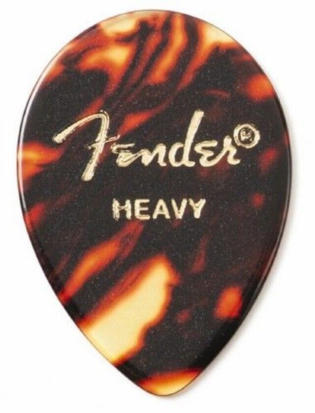 12 Pack Fender 358 Classic Teardrop Shell Picks - Heavy