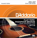 D'Addario EFT Flat Top Phosphor Bronze Acoustic Guitar Strings 10-47