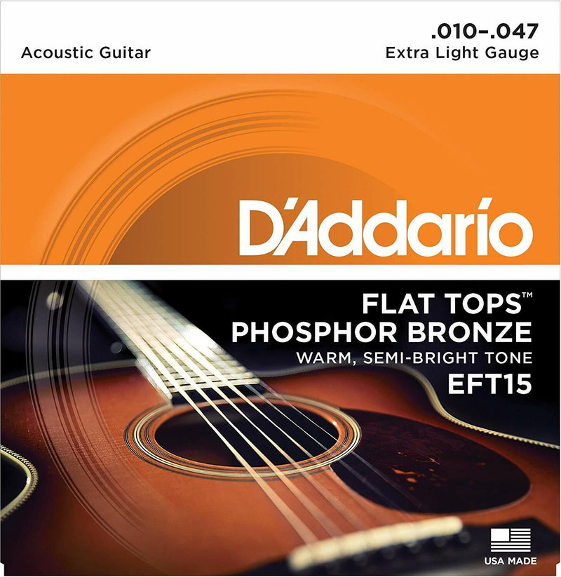 D'Addario EFT Flat Top Phosphor Bronze Acoustic Guitar Strings 10-47