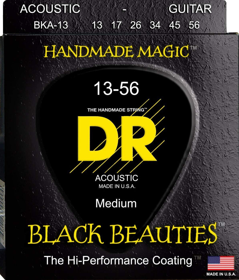 DR Strings Black Beauties Acoustic Guitar Strings Medium 13-56