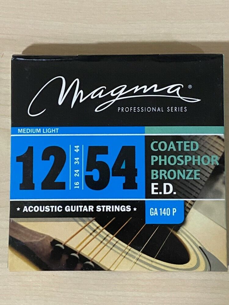 Magma GA140P Coated Phosphor Bronze Acoustic Guitar Strings, Medium Light 12-54