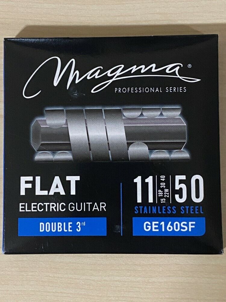 Magma GE160SF Stainless Steel FLAT Electric Guitar Strings, Light 11-50