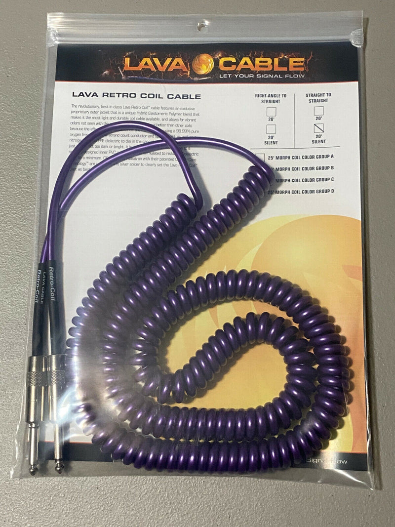 Lava Cable Retro Coil Instrument Cable Metallic Purple Straight to Straight –