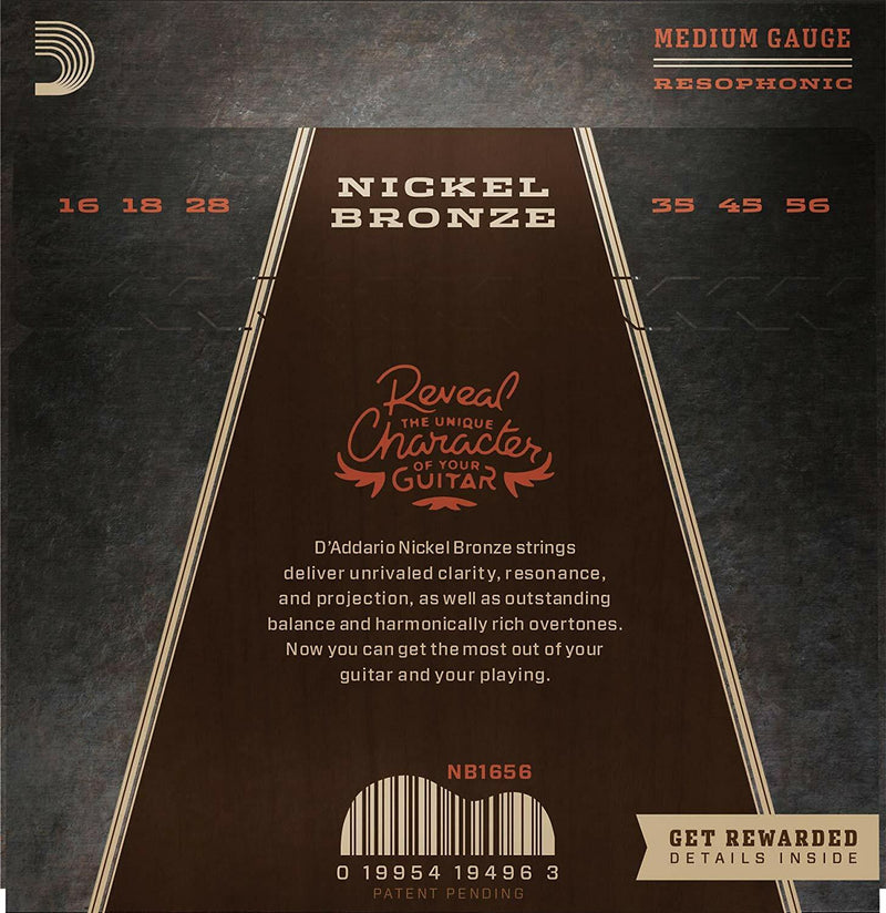 D'Addario Nickel Bronze Resophonic Strings 16-56