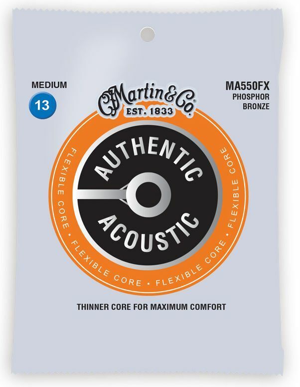 Martin MA550FX Flexible Core Phosphor Bronze Custom Acoustic Guitar Strings